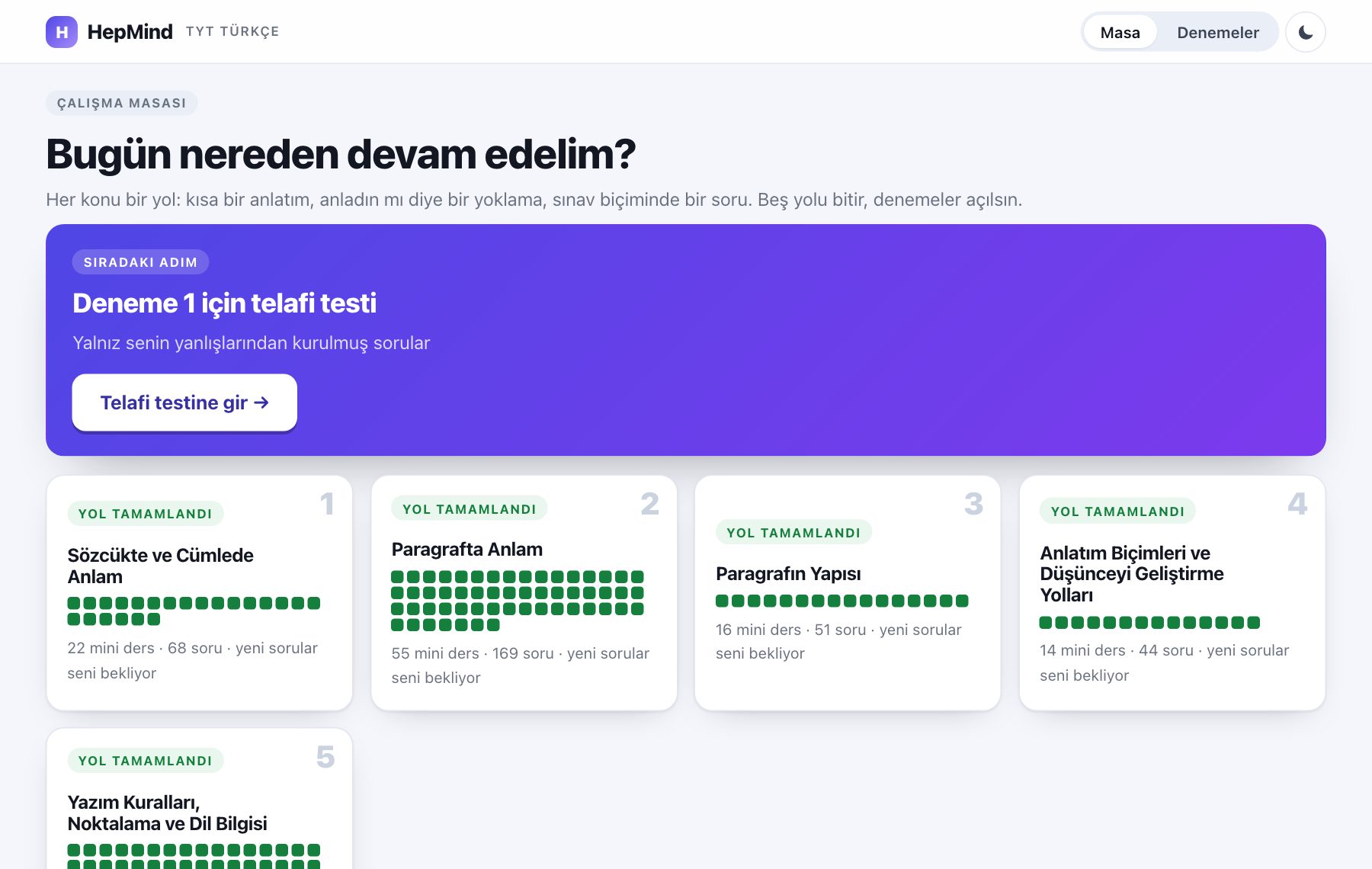 Çalışma masası, sıradaki adım